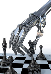 Roboterhand spielt Schach